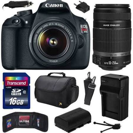 Canon EOS Rebel T5/2000D/4000D DSLR Camera Bundle with 18-55mm & 55-250mm IS II Lenses - Perfect for Beginners, Travel Photography & Family Events