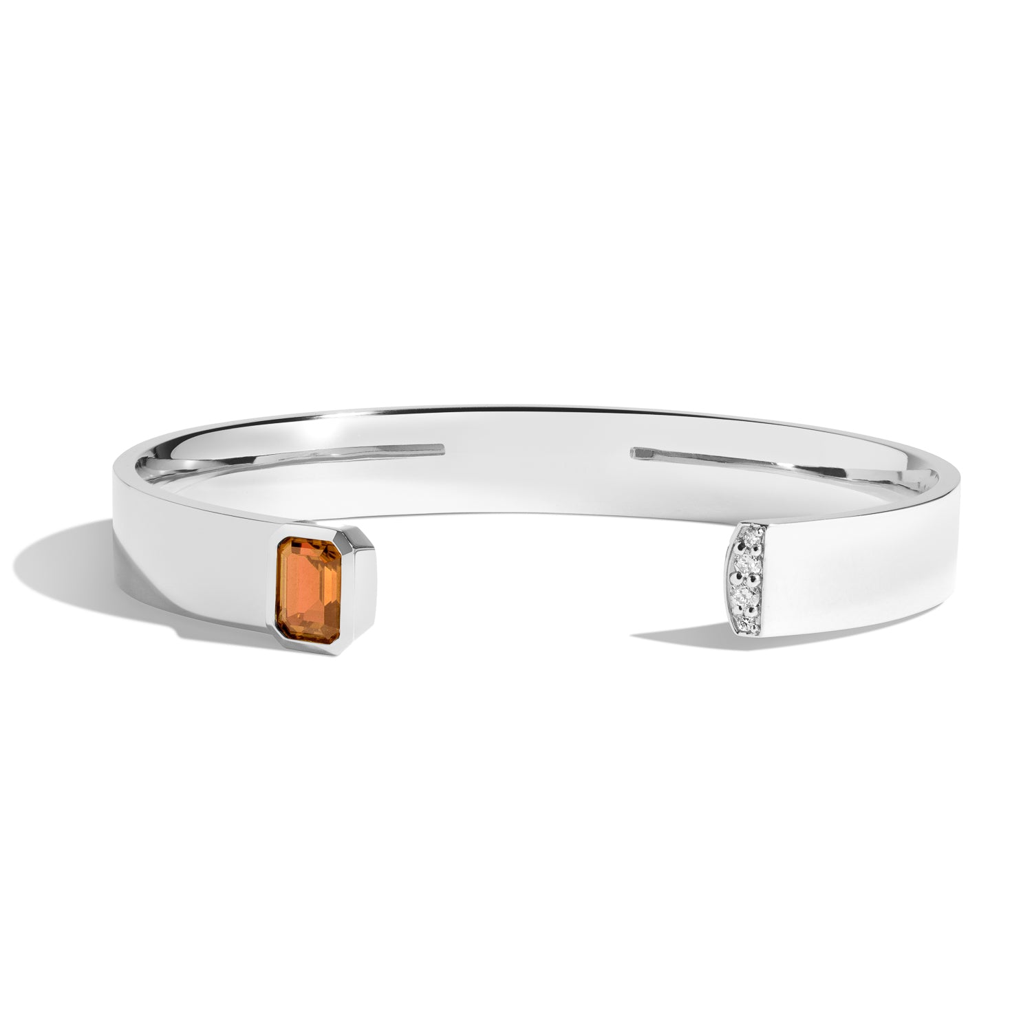 Emerald Cut Cuff Bracelet with Pavé Diamonds - Elegant Jewelry for Women, Perfect for Weddings, Parties & Special Occasions