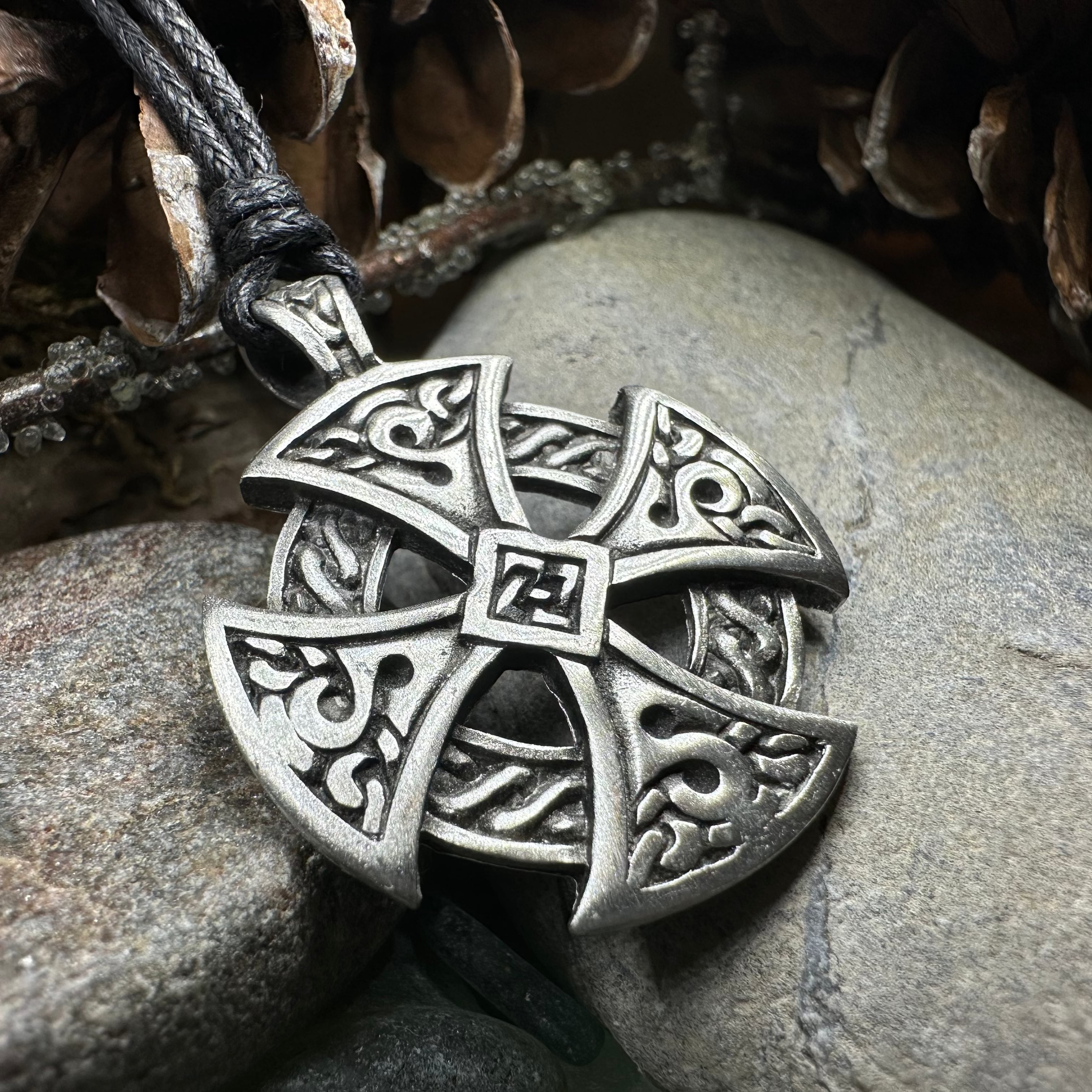 Celtic Cross Necklace for Women - Stainless Steel Destiny Pendant with 18