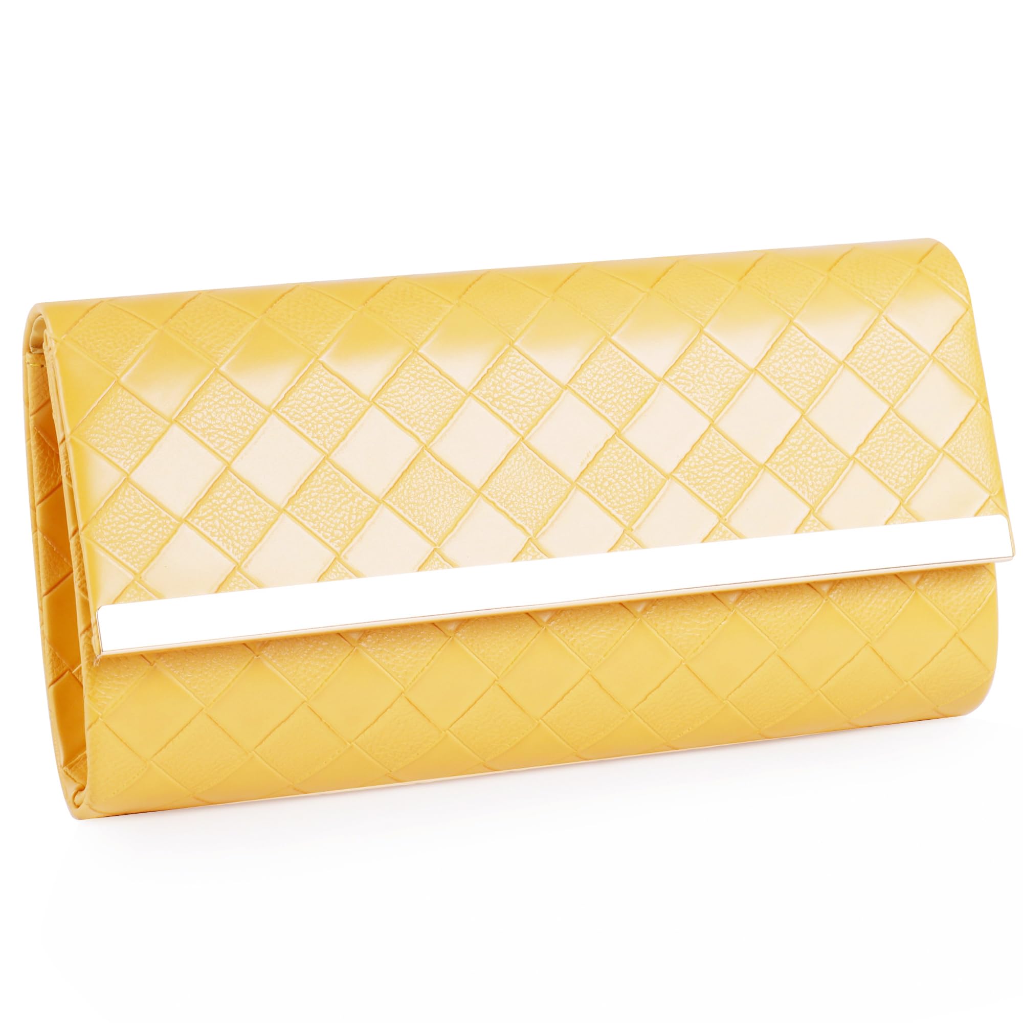 Stylish Leather Plaid Clutch Purse with Detachable Shoulder Strap - Perfect for Weddings, Parties & Travel | Elegant Women's Handbag Gift