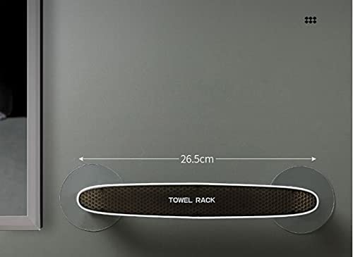 Savoryhive No Drill Self Adhesive Wall Mount Towel Rack - Multi-Functional Bathroom/Kitchen/Toilet Organizer - Plastic Towel & Slipper Holder (25cm) for Home, Office, RV, and Dorm Use