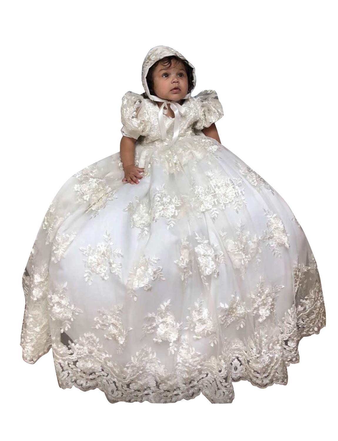 Luxury Christening Gowns for Girls - Elegant Baptism Dresses with Bonnet | Special Occasion Outfits for Baby Girls | Perfect for Christenings, Baptisms & First Communion Ceremonies
