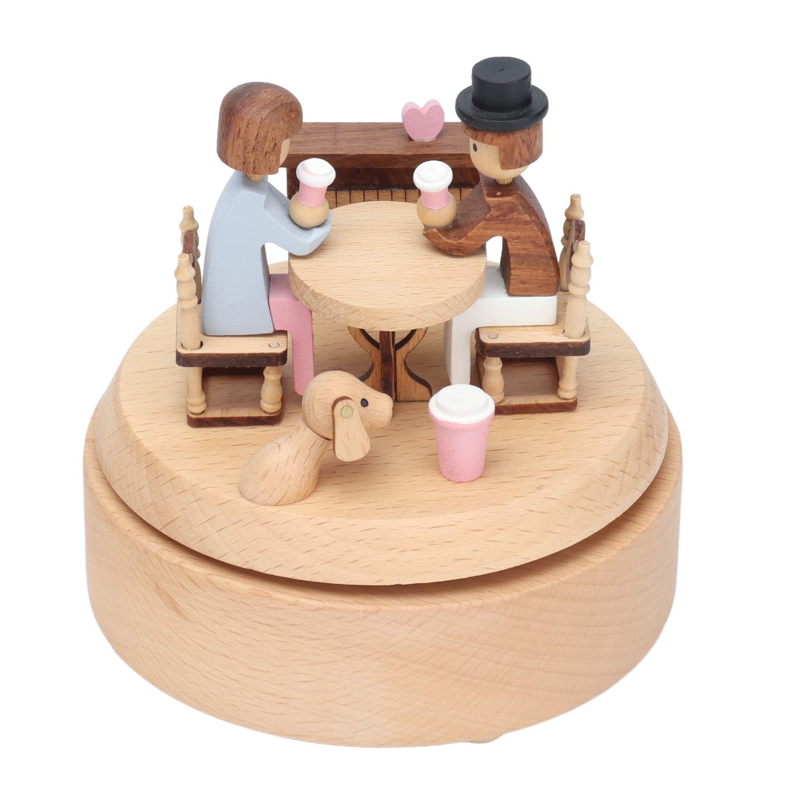 Yosoo Musical Box - Handcrafted Wooden Music Melody Box with Romantic Tunes | Perfect Valentine's Day Gift, Home Decor & Anniversary Present | Creates Romantic Atmosphere for Bedroom, Living Room & Office Desk