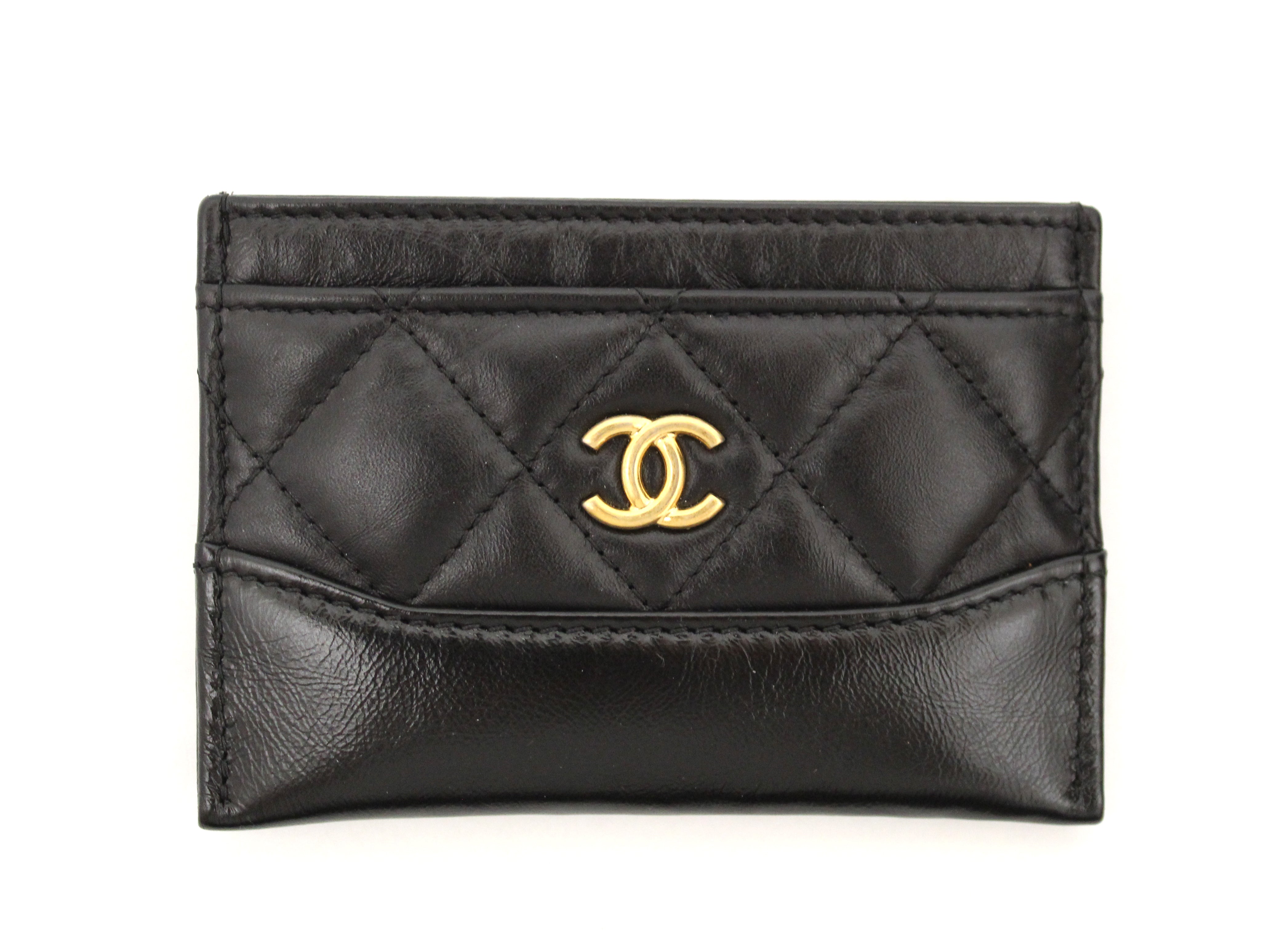 Authentic Chanel Black Quilted Calfskin Card Holder Wallet - Luxury Compact Credit Card Case for Women, Perfect for Everyday Use & Travel Accessories