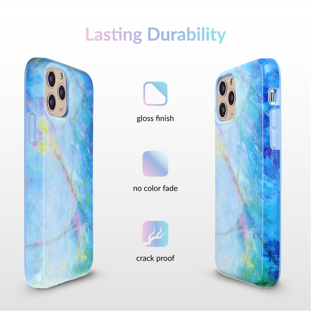 Premium Blue Opal iPhone Case - Shatterproof Protective Cover with Slim Fit Design for iPhone 13/14/15 Pro Max - Perfect for Everyday Use, Travel & Outdoor Activities