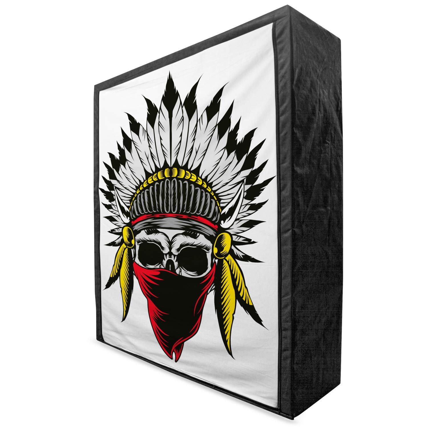 Ambesonne Portable Fabric Wardrobe with Skull Sketch Print - 59