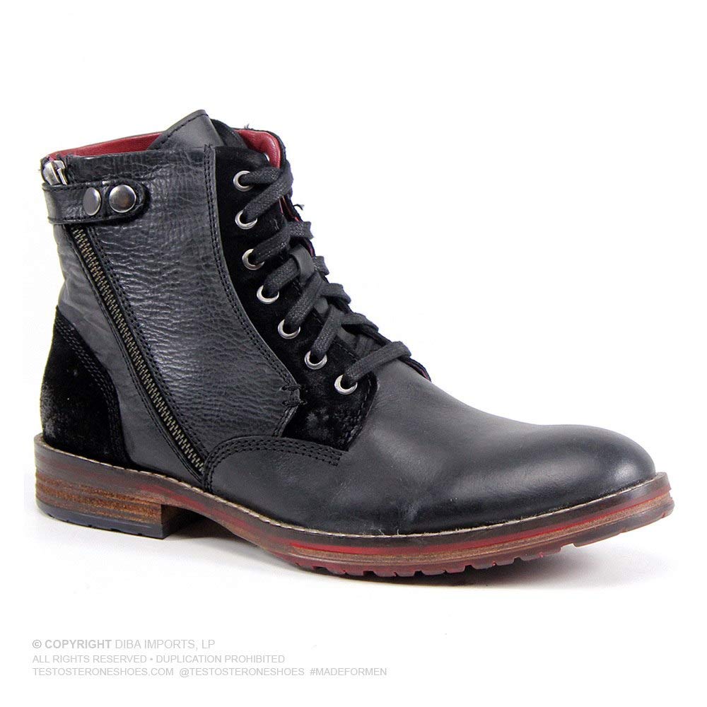 Testosterone Men's Ball of Fire Waxy Suede Lace-Up Boots - Rugged Outdoor & Casual Style for Hiking, Work & Everyday Wear