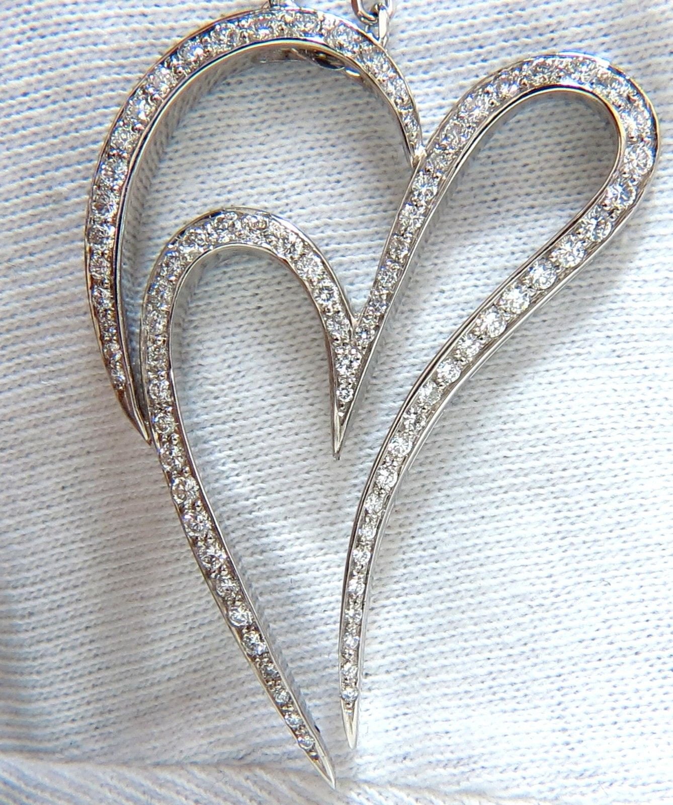 3.00 Carat Round Diamond Modern Swirl Heart Pendant with 14K Gold Chain - G/VS Quality, Rare & Elegant Jewelry for Anniversary, Valentine's Day & Special Occasion Gifts