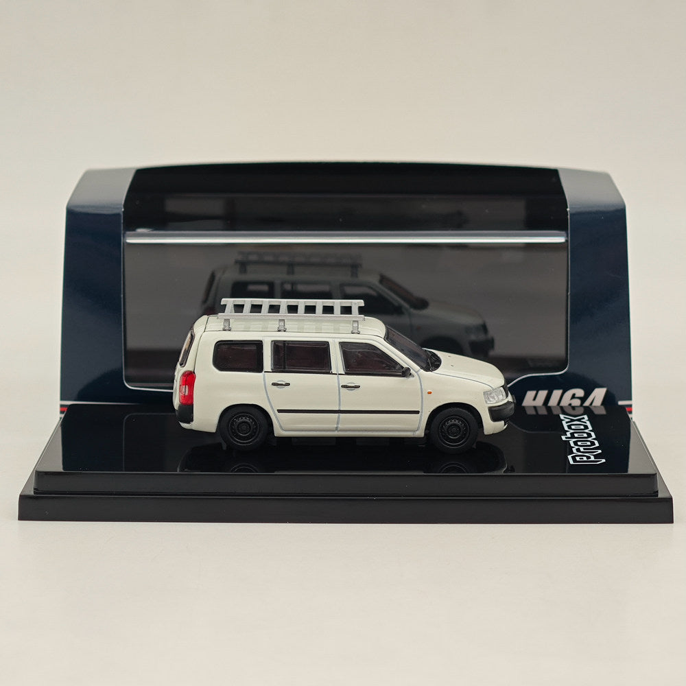 1/64 Scale Hobby Japan Toyota Probox Customized Version with Roof Carrier - White HJ642062W - Perfect for Diecast Collectors & Car Enthusiasts