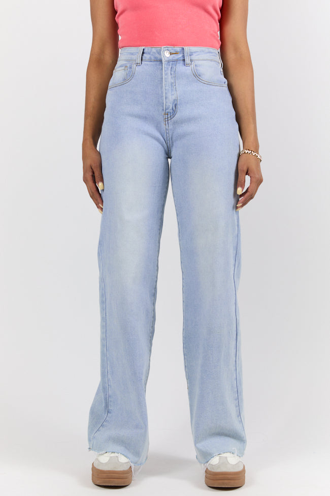 Kelsea Light Wash Wide Leg Jeans for Women - High Waisted Stretch Denim Pants - Casual & Comfortable Everyday Wear for Office, Shopping & Weekend Outings