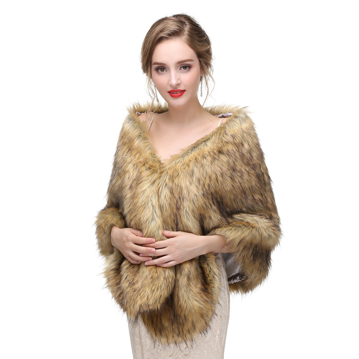 Elegant Women's Wedding Shrug Stole Wrap Cape Shawl - Lace Bridal Cover-Up for Ceremony, Reception & Photoshoots