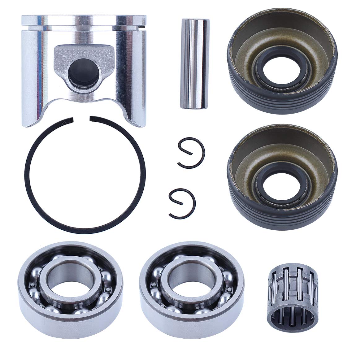 42mm Piston Bearing Oil Seal Kit for Husqvarna 340 345 Chainsaw - Replacement Engine Motor Parts - Perfect for DIY Chainsaw Repair & Maintenance