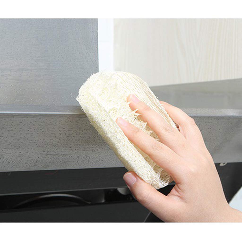 Natural Loofah Sponge for Kitchen - 100% Eco-Friendly Exfoliating Scrubber for Pots, Pans & Bowls | Durable Multi-Use Luffa Brush for Dishwashing & Cleaning | Perfect for Non-Stick Cookware & Delicate Dishes