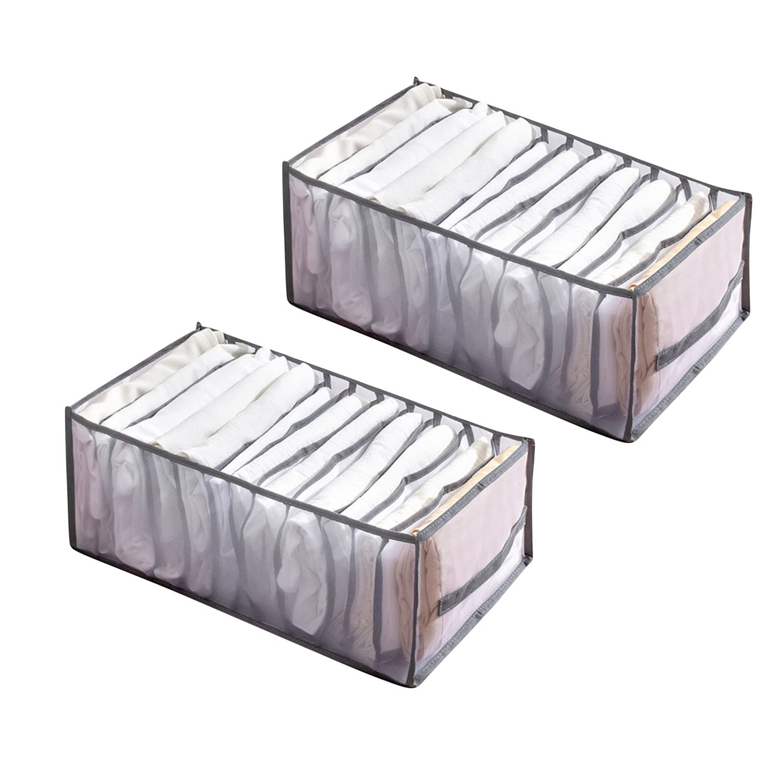 Mesh Drawer Organizer Box for Clothes & Accessories - Multi-Compartment Storage Solution for Pants, Socks, Underwear - Perfect for Dorm Closet, Travel & Home Organization