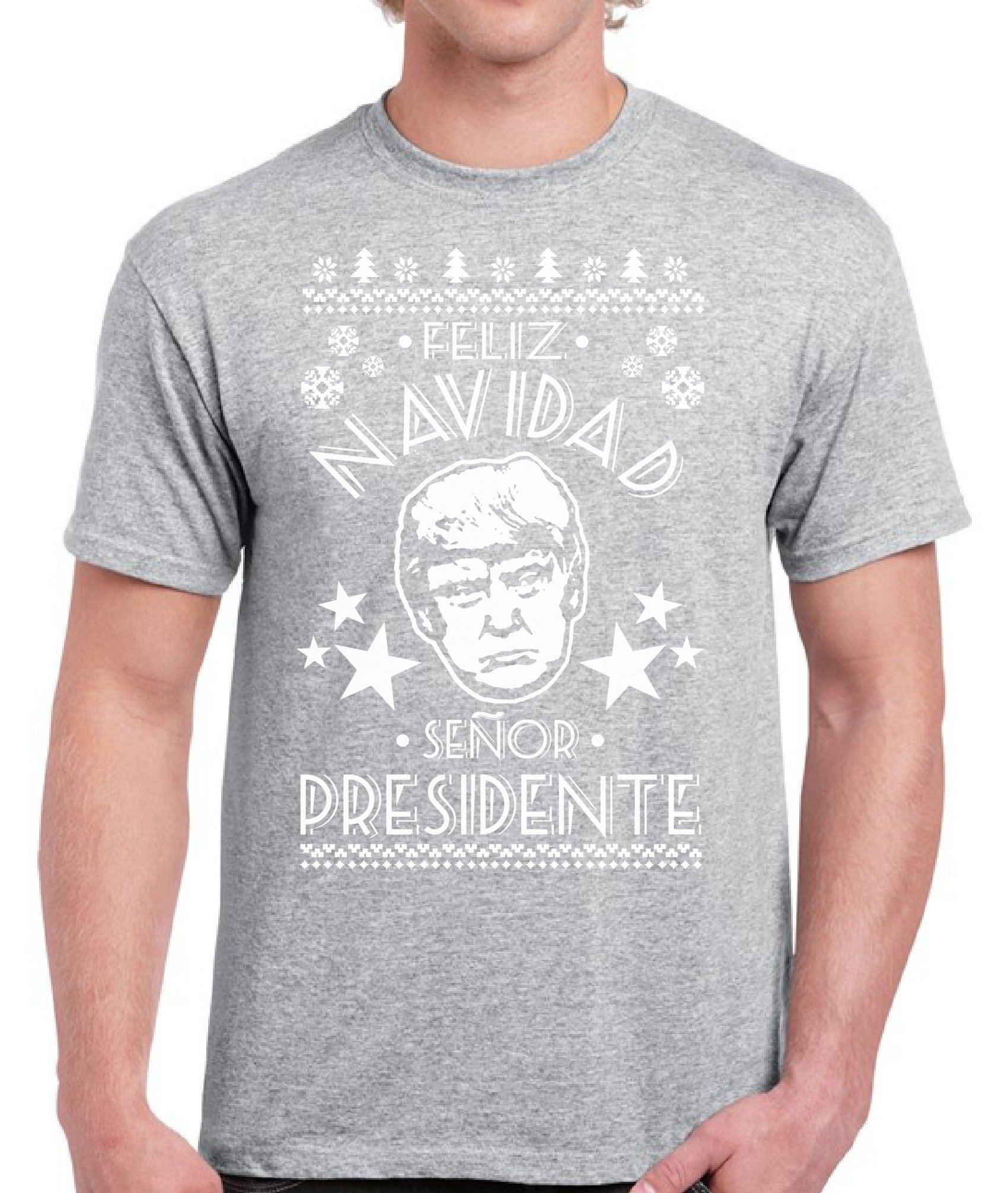 Funny Ugly Christmas Shirts for Men - Feliz Navidad Donald Trump 2020 Holiday T-Shirt - Perfect for Ugly Sweater Parties & Festive Gatherings