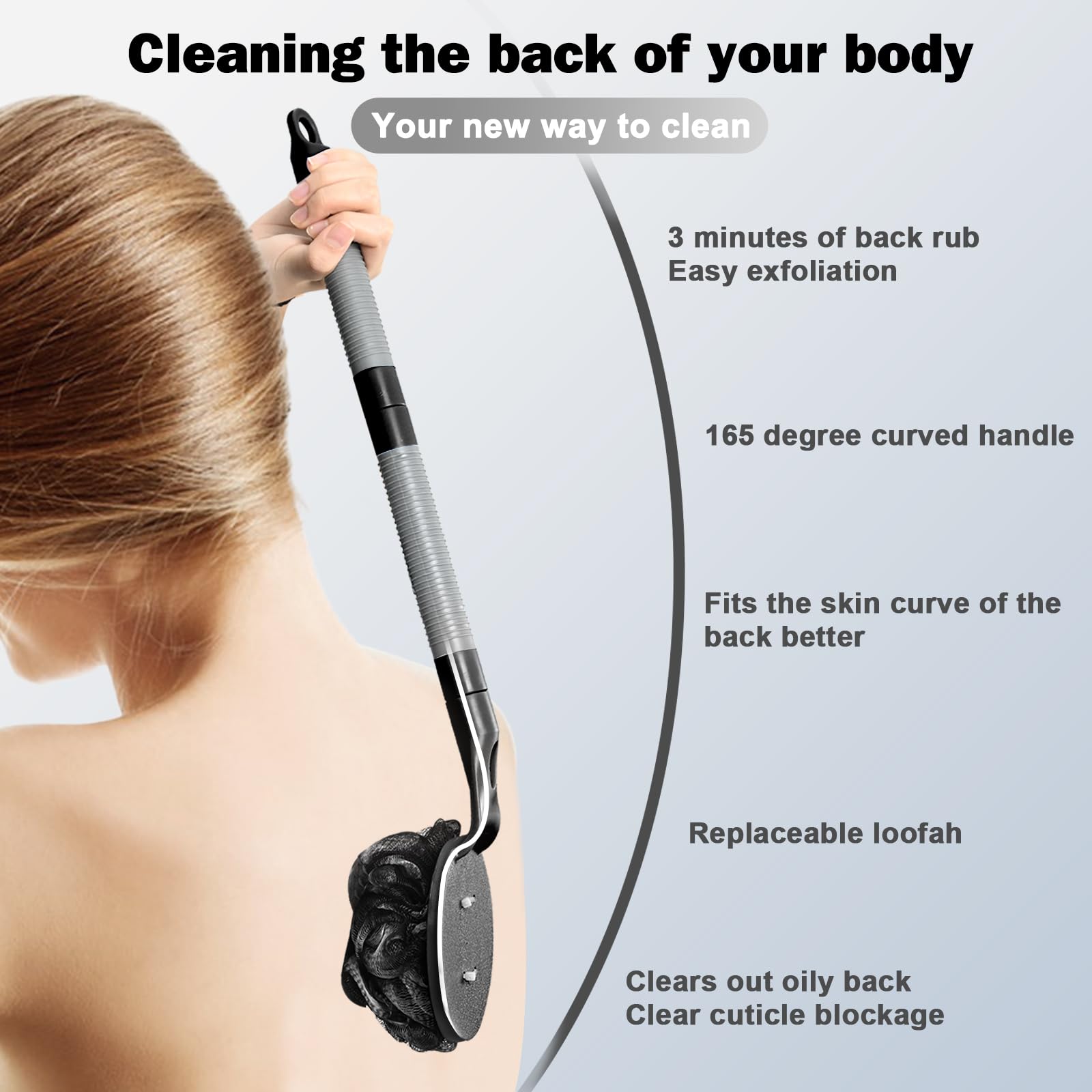 Long Handle Loofah Scrubber - 21.7