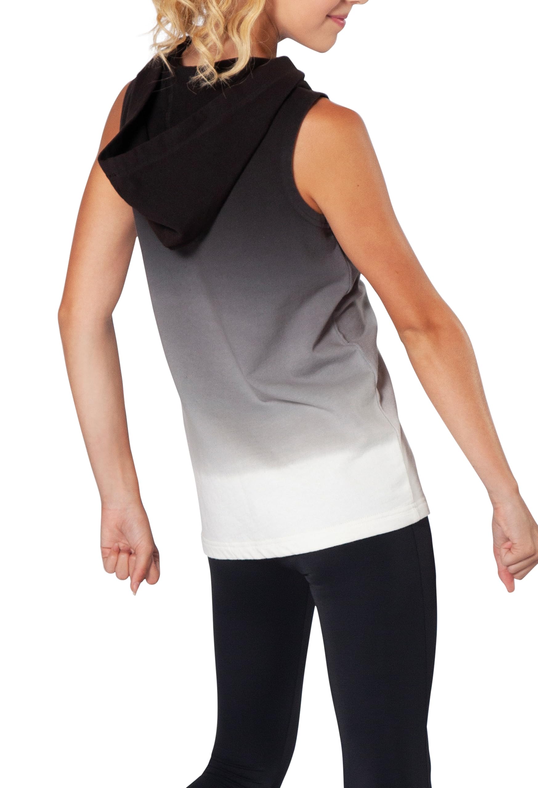 Balera Women's Sleeveless Ombre Hoodie - Lightweight Dance Jacket for Yoga, Workouts & Streetwear Fashion