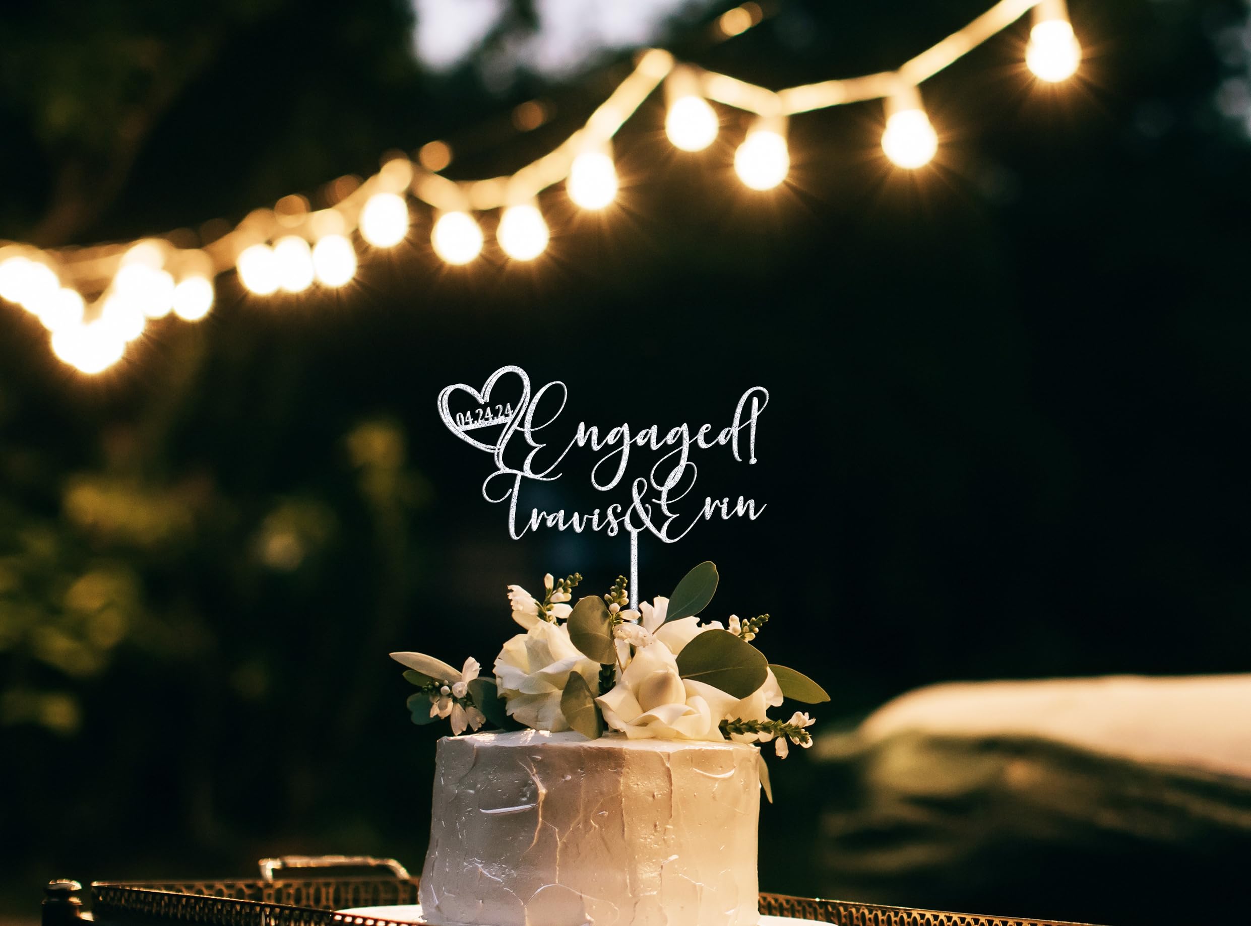 Rustic Engagement Cake Topper - 'We're Engaged' Wedding Cake Decor for Bridal Showers & Engagement Parties | Perfect for DIY Wedding Cakes, Anniversary Celebrations & Romantic Proposals