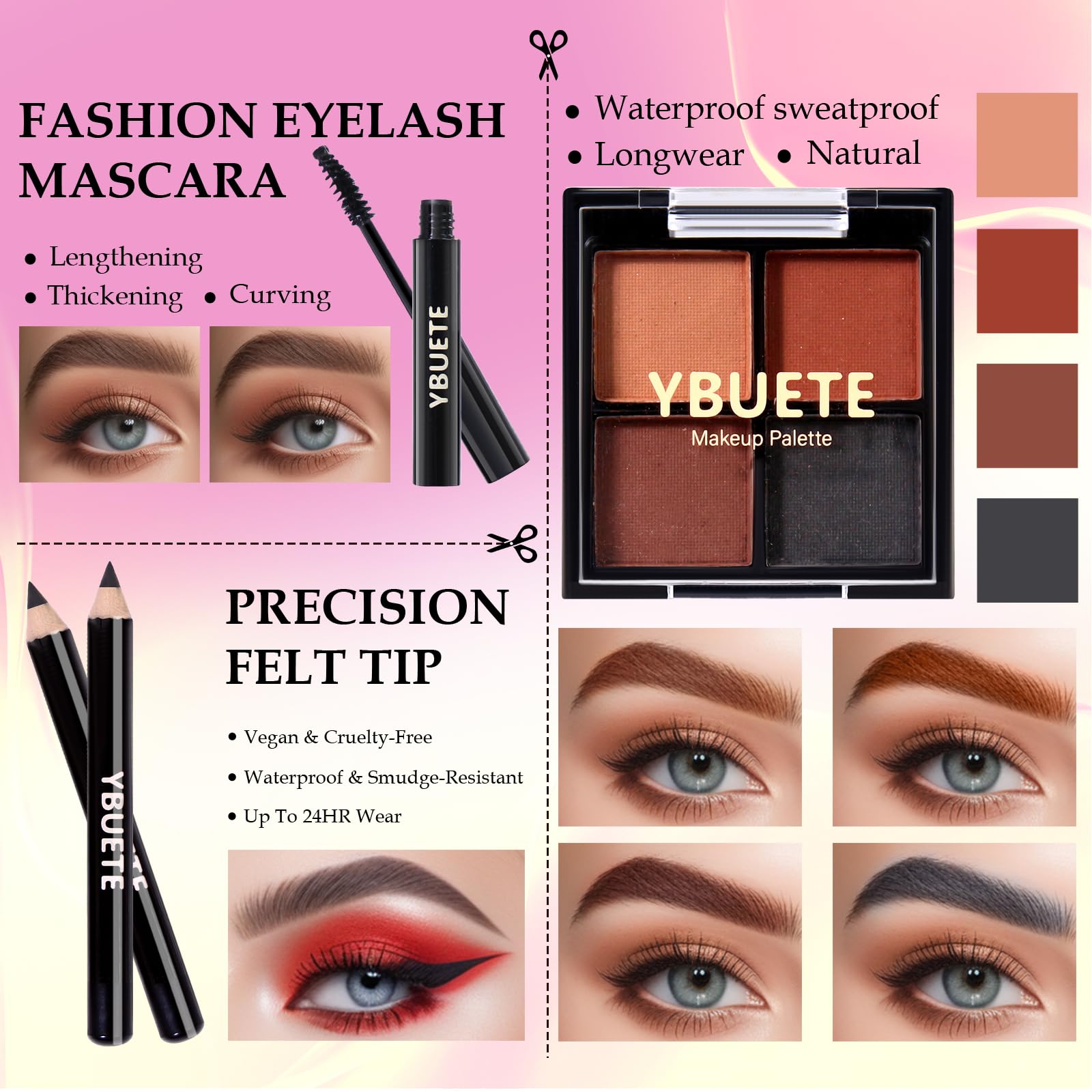 Complete Makeup Kit for Teens, Girls & Women – Full Starter Cosmetics Set with Eyeshadow, Blusher, Contour & Eyebrow Powder | Perfect Gift & Beginner Makeup Train Case | Ideal for Daily Use, Parties & Special Occasions