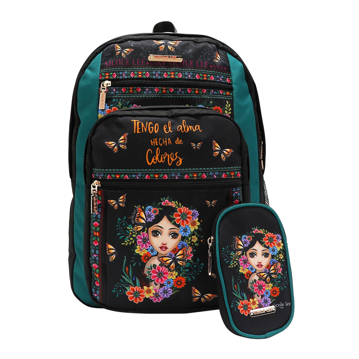 Durable Nylon Fashion Backpack with Front Pouch - Stylish & Lightweight for School, Travel & Outdoor Adventures