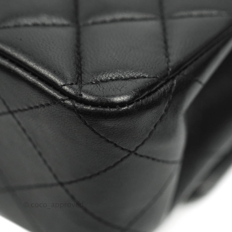 Chanel Classic Medium Double Flap Bag Black Lambskin Leather with Silver Hardware - Luxury Handbag for Women, Perfect for Parties, Work & Everyday Use