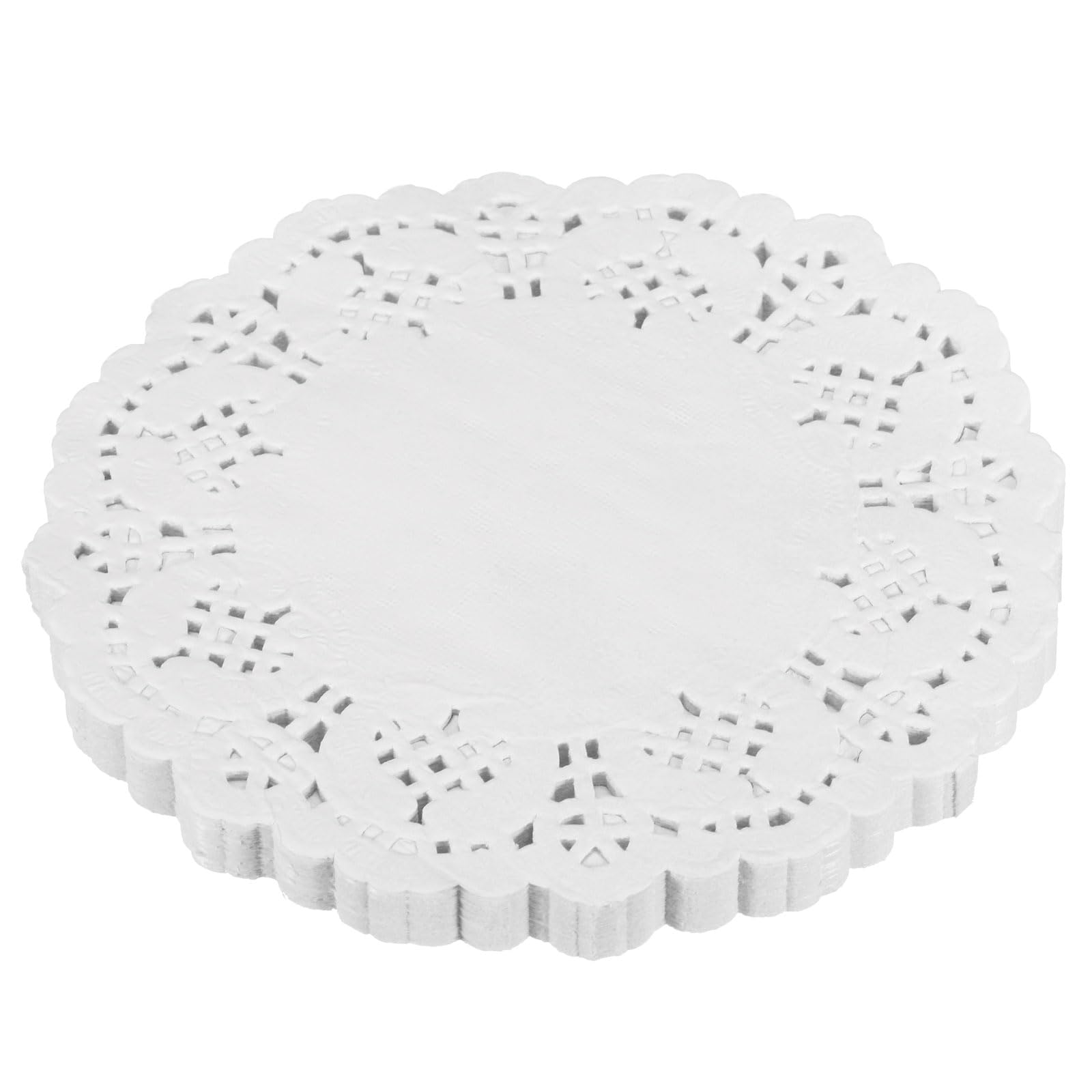 100 Pcs White Lace Paper Doilies 6.5 Inch Round Disposable Decorative Placemats - Perfect for Wedding Decor, Birthday Party, Cake & Dessert Display, Table Setting, and Food Presentation