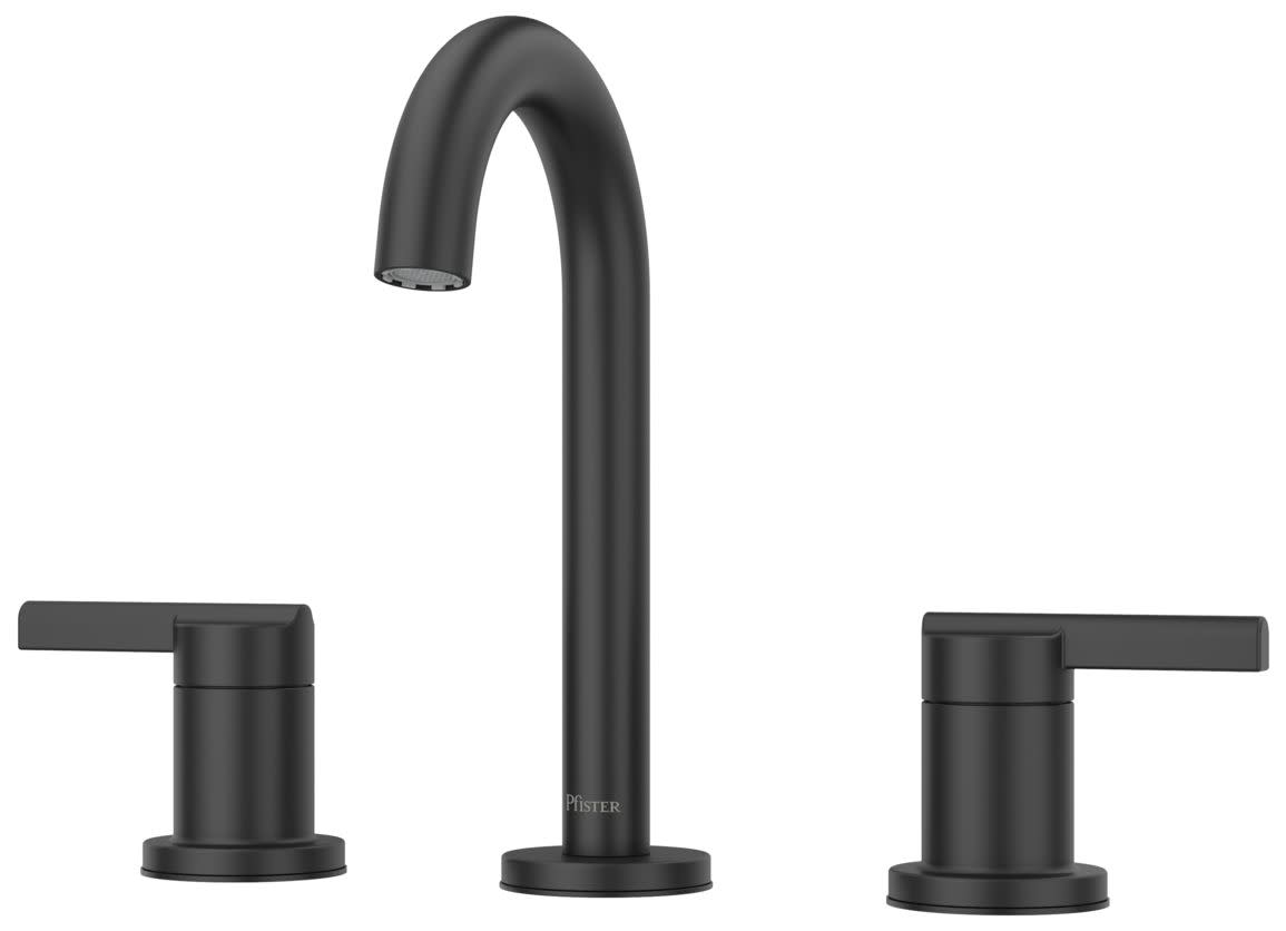 Pfister Brislin Matte Black Widespread Bathroom Faucet with Pop-Up Drain - Modern 8