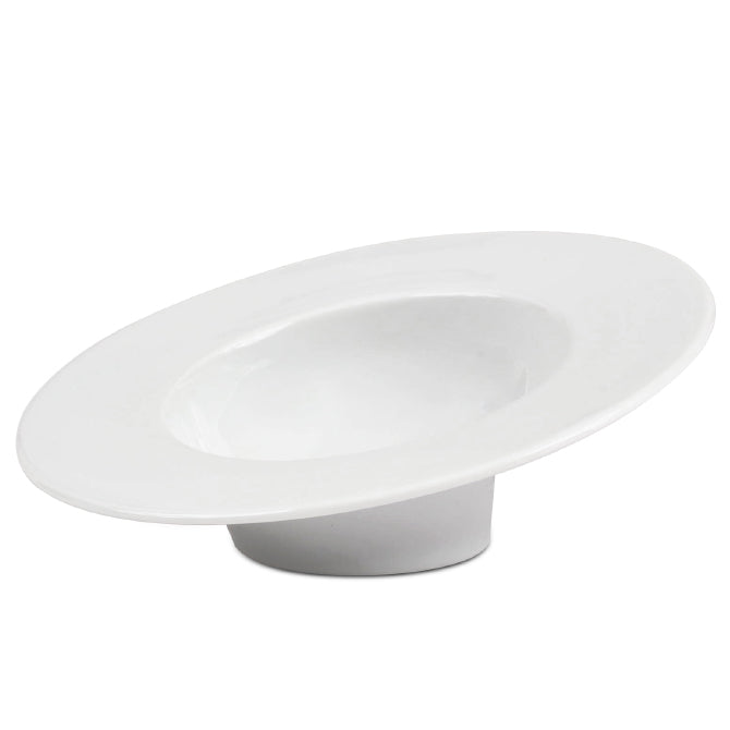 Deep Slanted Bowl - Premium Ceramic Serving Dish for Salads, Pasta & Desserts - Elegant Tableware for Dining & Entertaining