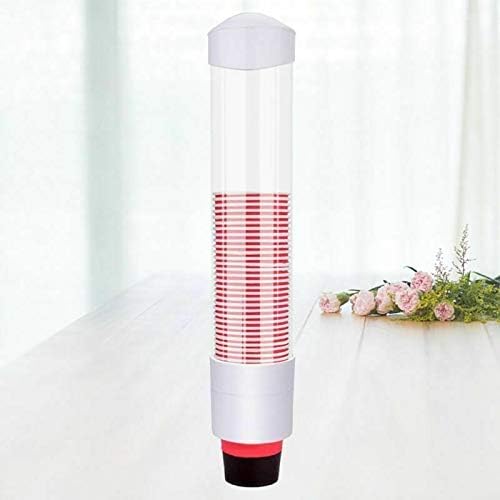 INTERIA Plastic Paper Cup Dispenser Holder - Wall Mountable Black Organizer for Drinking Water Cups | Disposable Cup Storage Solution for Office, Kitchen, or Restaurant Use