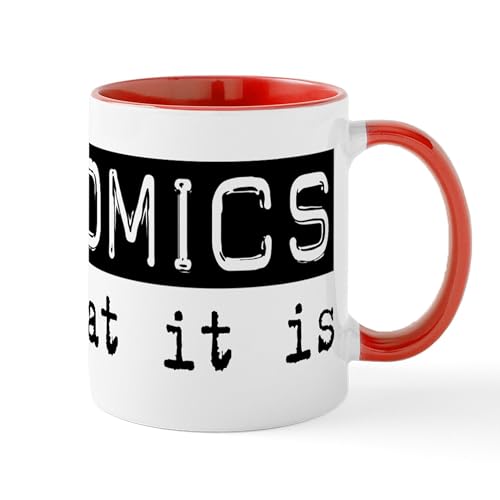 White/Red Inside - Economics Is Mug
