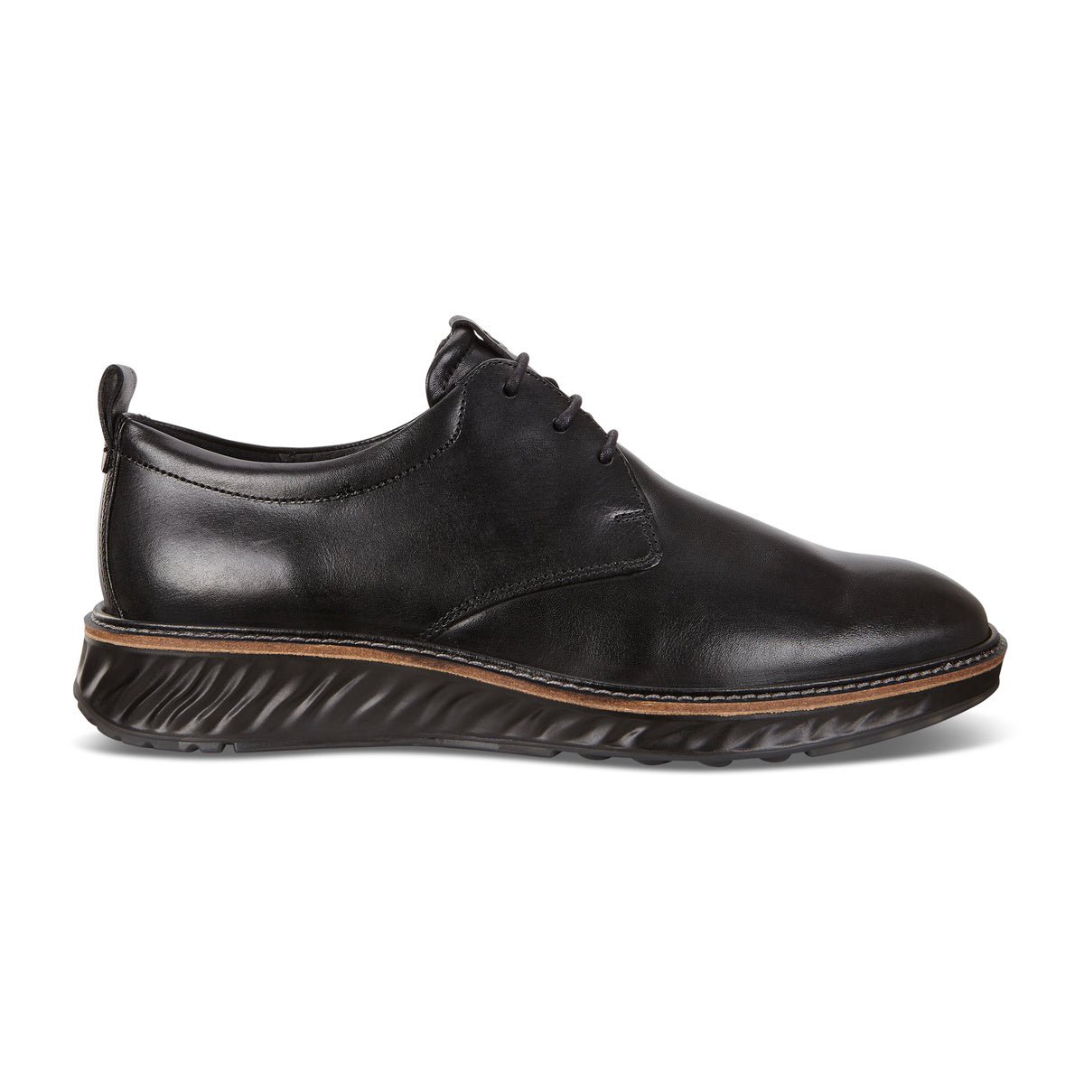 Ecco Men's ST.1 Hybrid Sneakers - Black Santiago Leather Casual Shoes for Walking & Travel | Comfortable Slip-On Style for Work & Everyday Wear