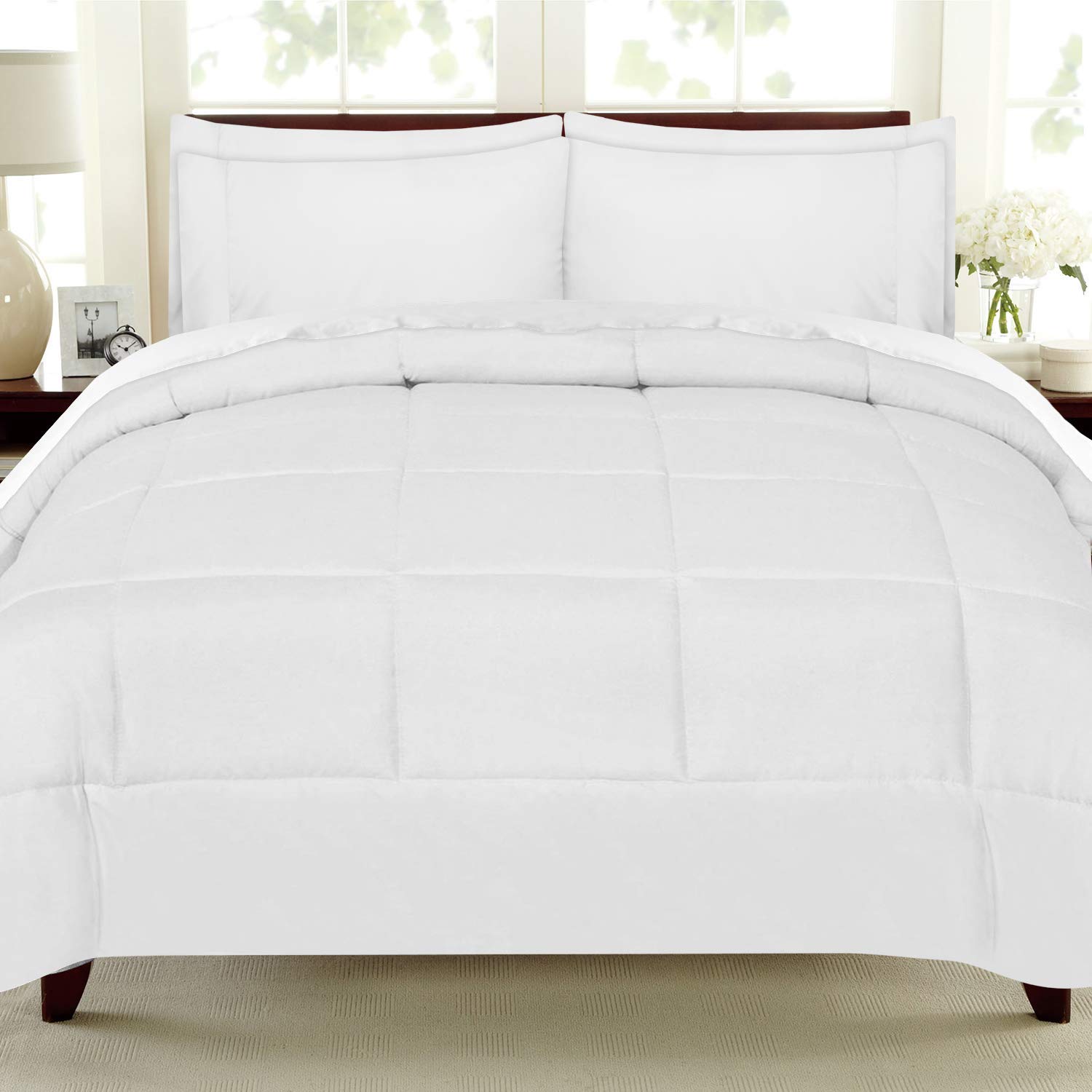5-Piece Cotton Bed in a Bag Set - King Size Black Comforter, 300 GSM +600 TC Sheet Set, 19
