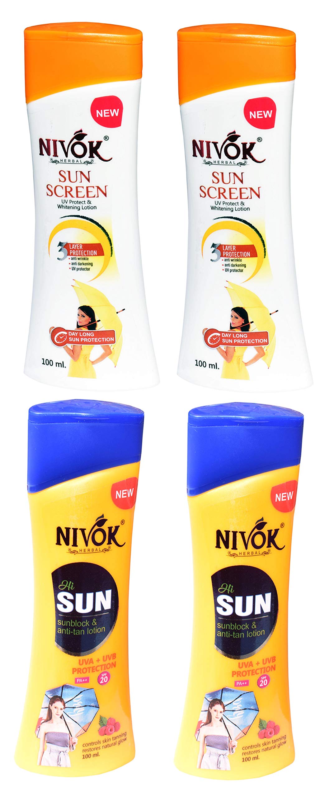2 Pack SPF 20 Sunscreen Lotion with UVA/UVB Protection & PA++ Rating | 3-Layer Day Long Sun Protection for Face & Body | Anti-Tan & Whitening Formula | Perfect for Beach, Swimming & Outdoor Activities