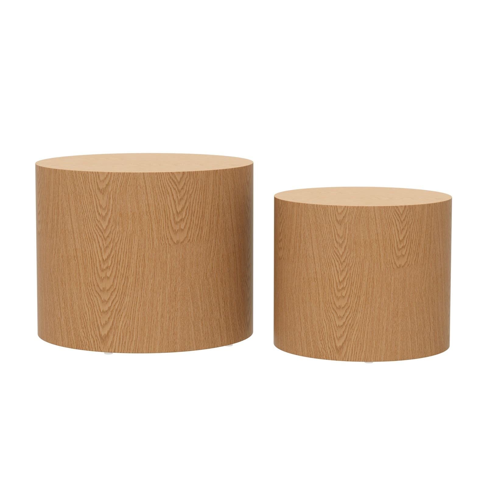 Round End Table Set - Wooden Accent Coffee Table & Nightstand for Living Room, Bedroom - Perfect for Small Spaces, Home Decor & Side Tables