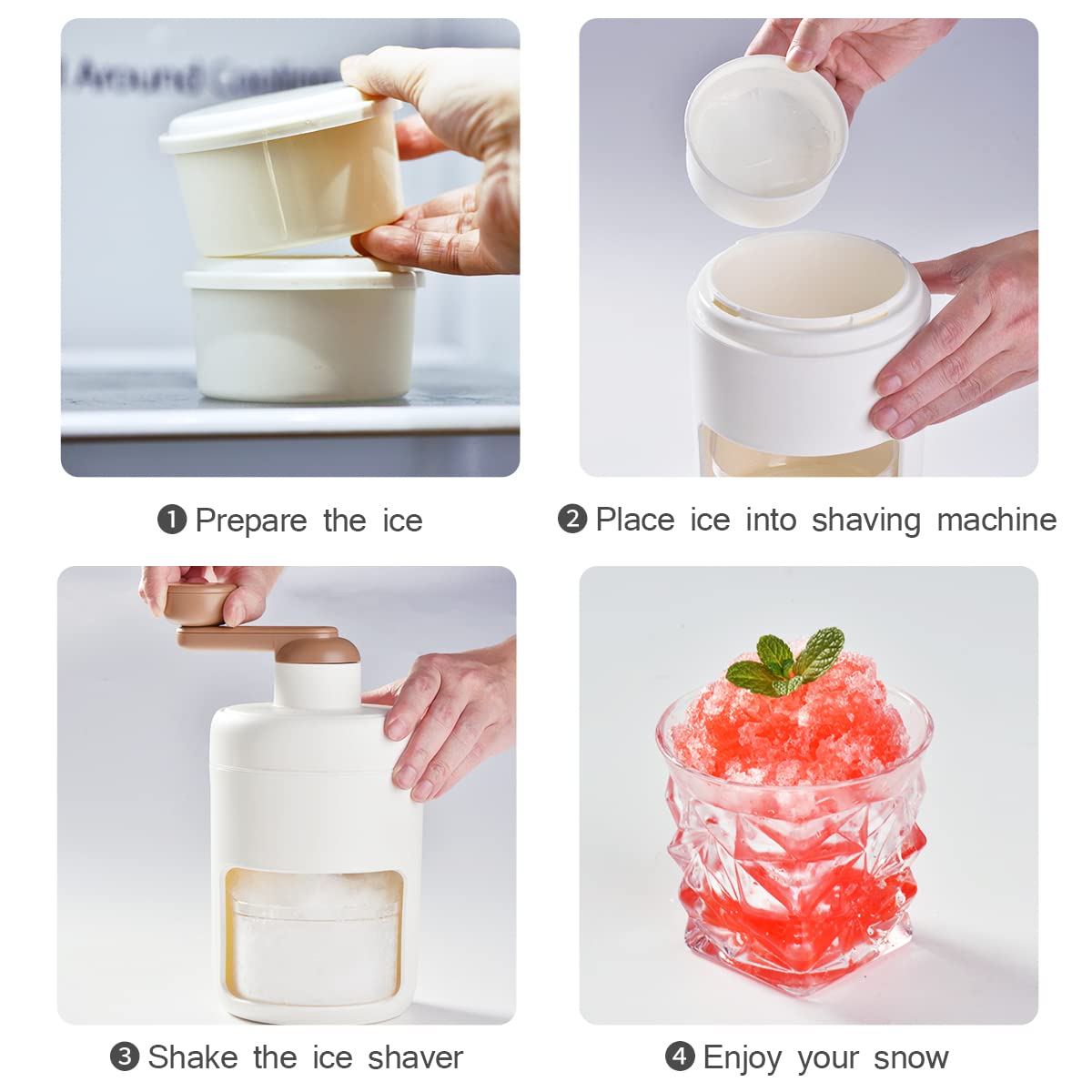 Choxila Electric Shaved Ice Maker & Snow Cone Machine - Portable Ice Crusher with Free Ice Cube Trays - BPA Free - Perfect for Home Parties, Summer Treats, and DIY Frozen Desserts