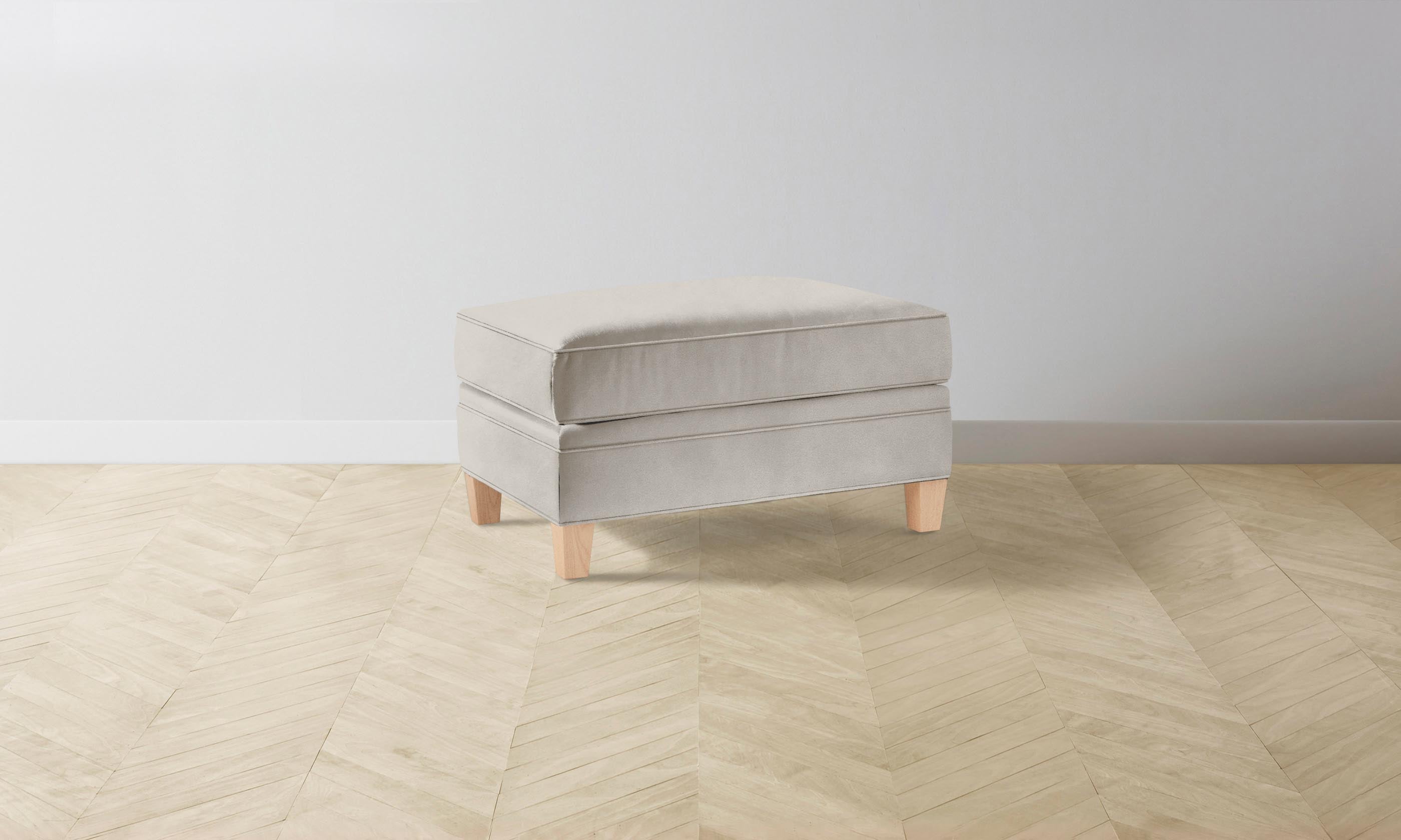 Carmine Ottoman - Premium Nubuck Leather Footstool with Sail Design | Perfect for Living Room, Bedroom & Office Decor