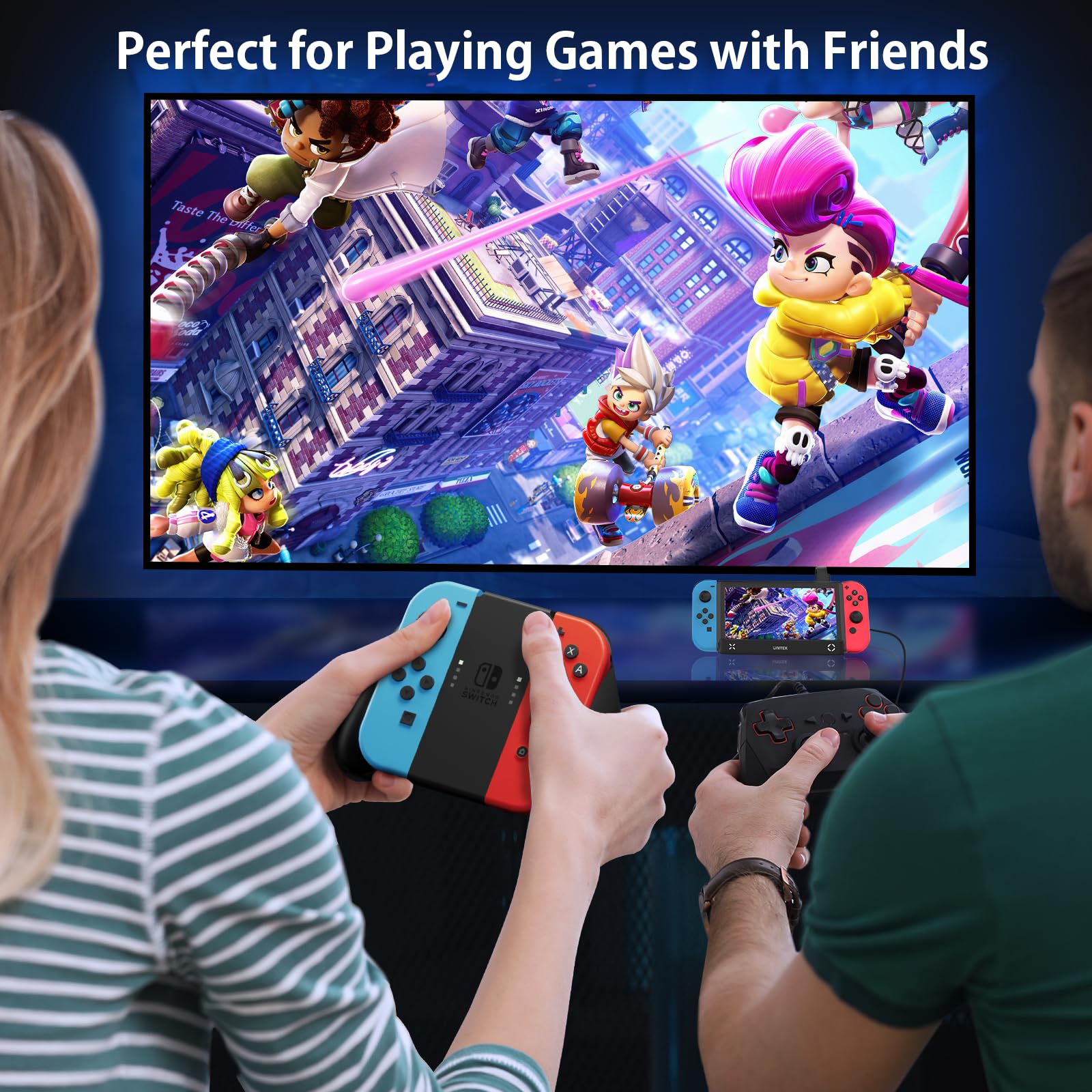 Unitek Switch Dock Station - 4K HDMI/USB 3.0/USB-C Charging Ports, Portable Nintendo Switch Dock Replacement with 4 Game Card Slots | Perfect for Travel, Home Gaming & Multiplayer Sessions