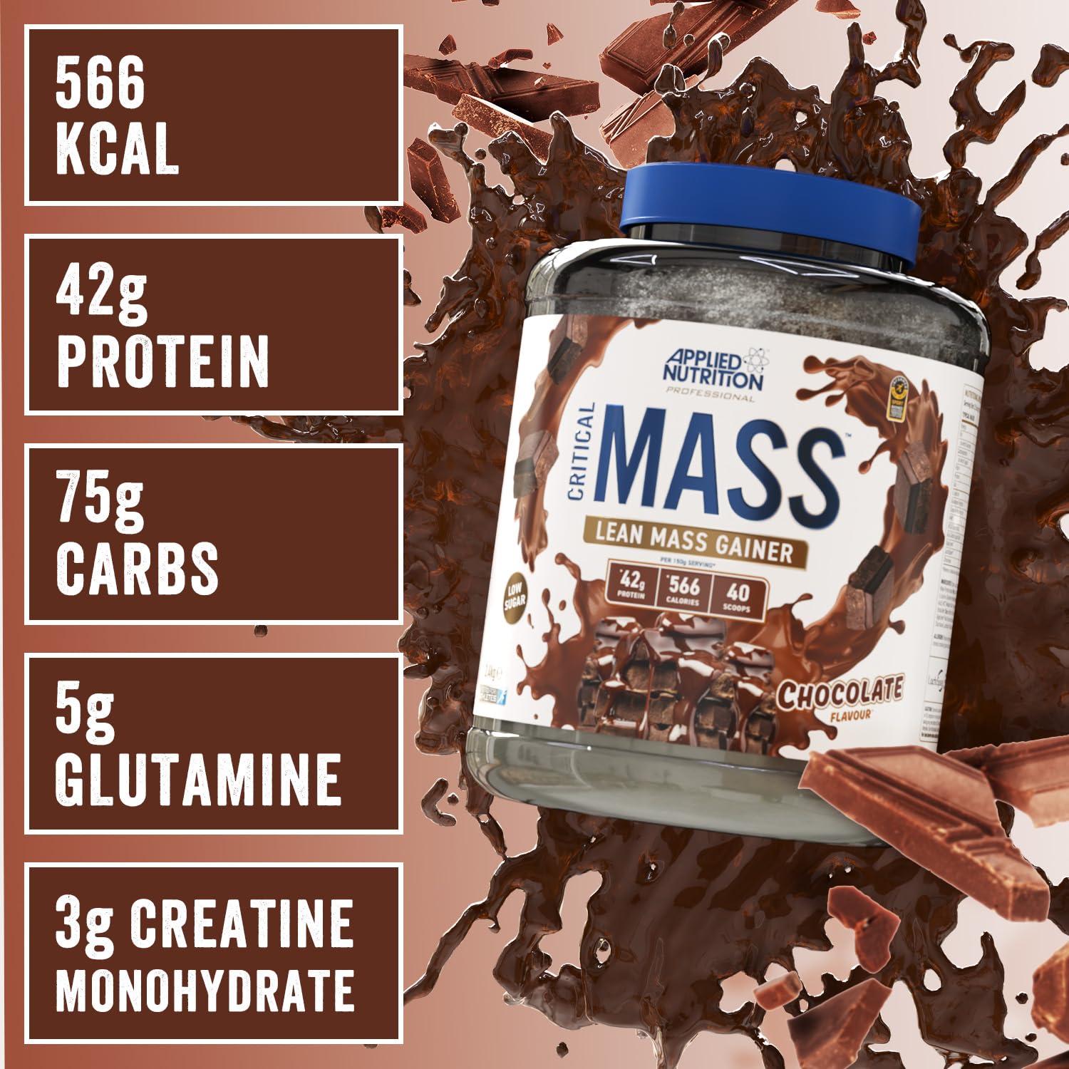 Applied Nutrition Critical Mass Professional Weight Gainer - 2400g for Muscle Growth & Recovery | Perfect for Bodybuilders & Athletes