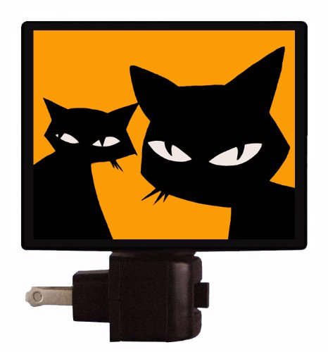 Black Cat LED Night Light for Halloween - Cute & Spooky Decor for Bedroom, Nursery, or Party - Perfect Gift for Cat Lovers