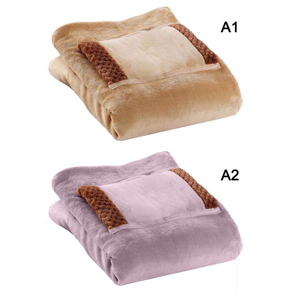USB Electric Heated Blanket Throw - Soft Flannel & Lamb Wool Warming Blanket for Home, Office & Travel (23.7