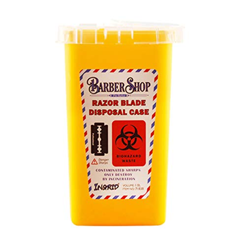 LEORX Razor Blade Disposal Container - Safe Sharps Waste Storage Box for Barber Shops & Salons | Yellow Blade Recycling Bin for Used Razors & Scissors | Perfect for Salon Hygiene & Professional Grooming Stations