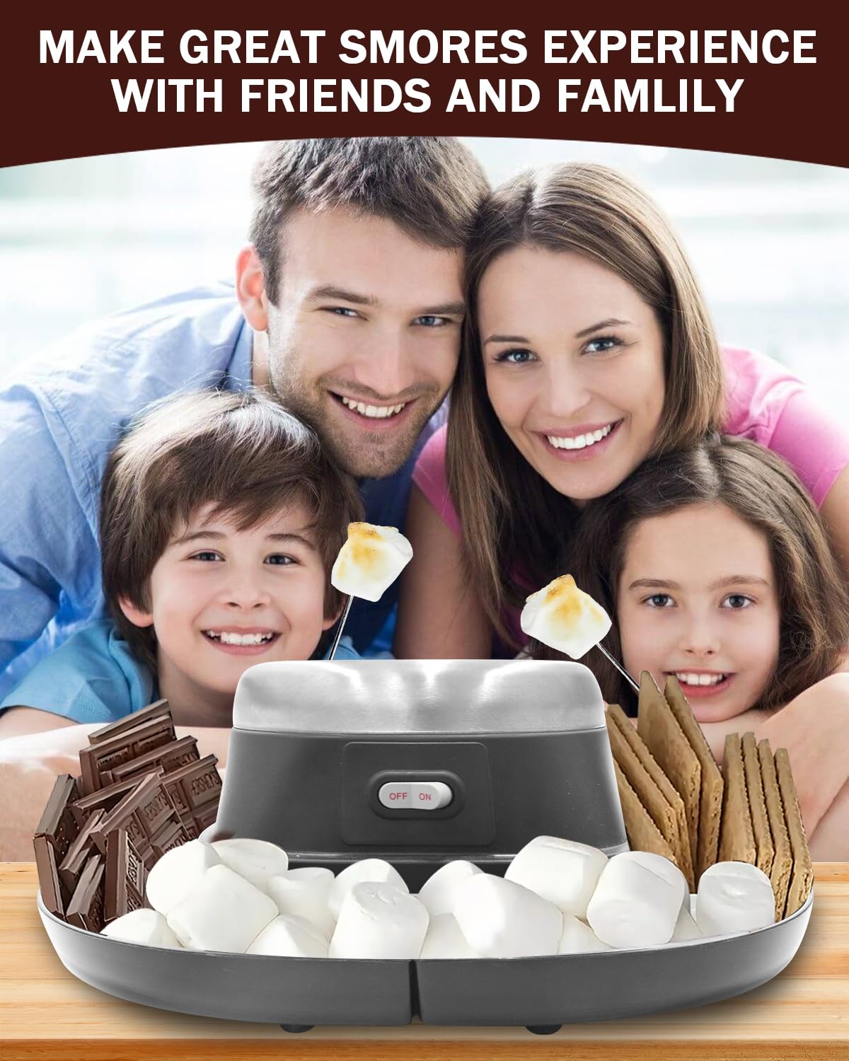 Premium Flameless S'mores Maker Kit - Indoor Electric Smores Maker for Tabletop, 120V - Perfect for Movie Nights, Housewarming Gifts & Christmas Presents - Enjoy Smores Anytime at Home, Parties or Camping