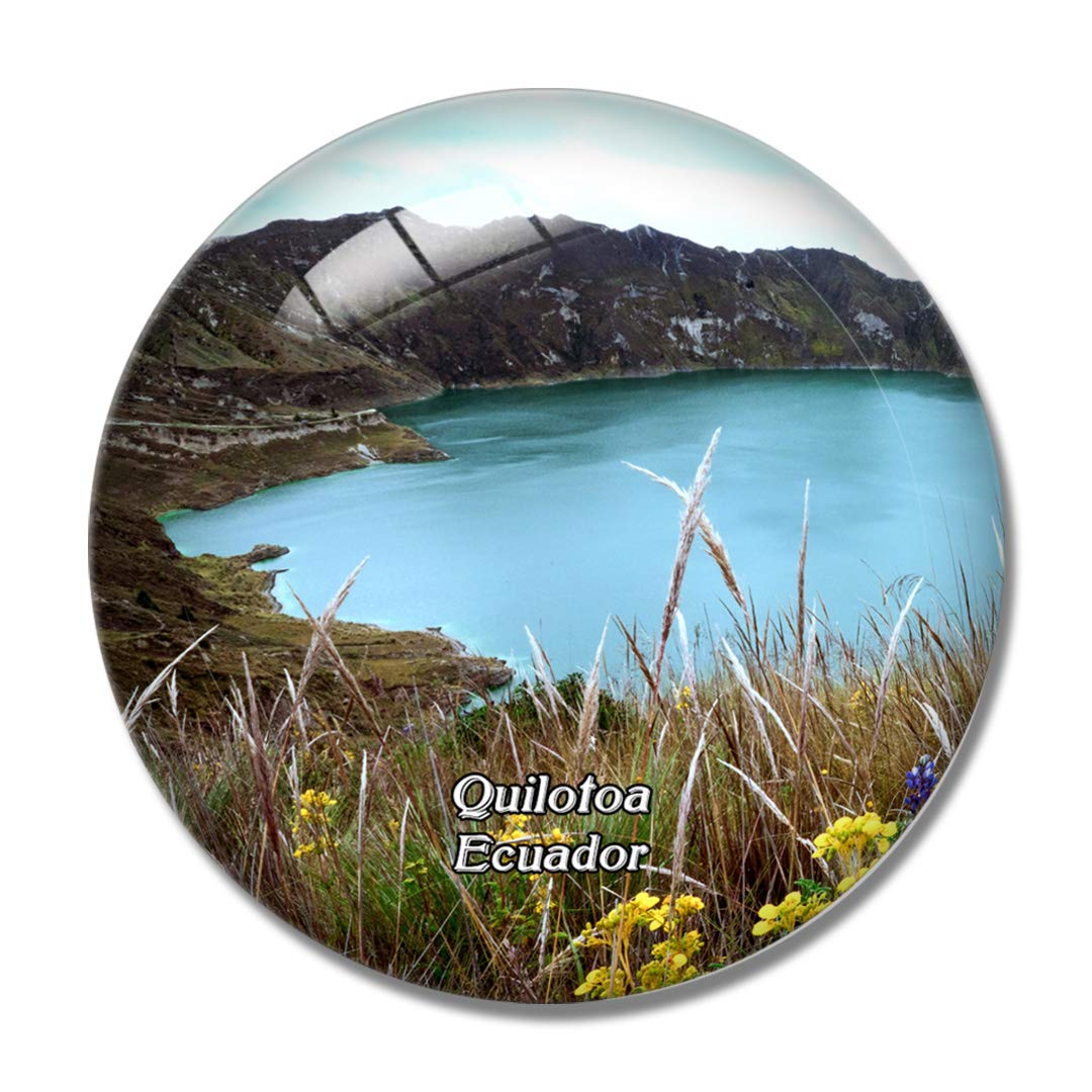 Ecuador Quilotoa Crater Lake 3D Refrigerator Magnet - Crystal Glass Souvenir for Whiteboard & Fridge - Perfect for Travel Memories & Home Decor