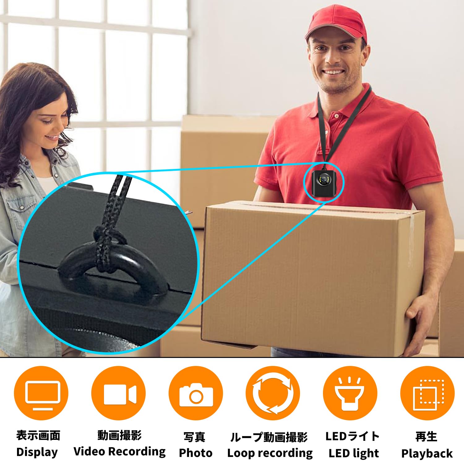 1080P HD Body Camera with 32GB Memory - Wearable Clip On Video Recorder with 0.96