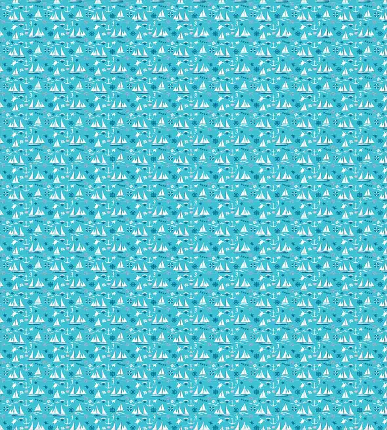 Ambesonne Sailboat Duvet Cover Set King Size 2-Pack - Underwater Ocean Theme with Turtles, Seahorses, Shells & Boats - Petrol Blue Turquoise Bedding Includes 2 Duvet Covers & 4 Pillowcases - Perfect for Nautical Themed Bedrooms, Beach House Decor or Kids' Room