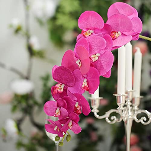 40 Inch Artificial Phalaenopsis Silk Orchid Flowers - Real Touch Faux Orchid Branches for Home, Office, Wedding Decor (Pack of 2, Fuchsia) | Perfect for Centerpieces, Table Arrangements & Wall Decor