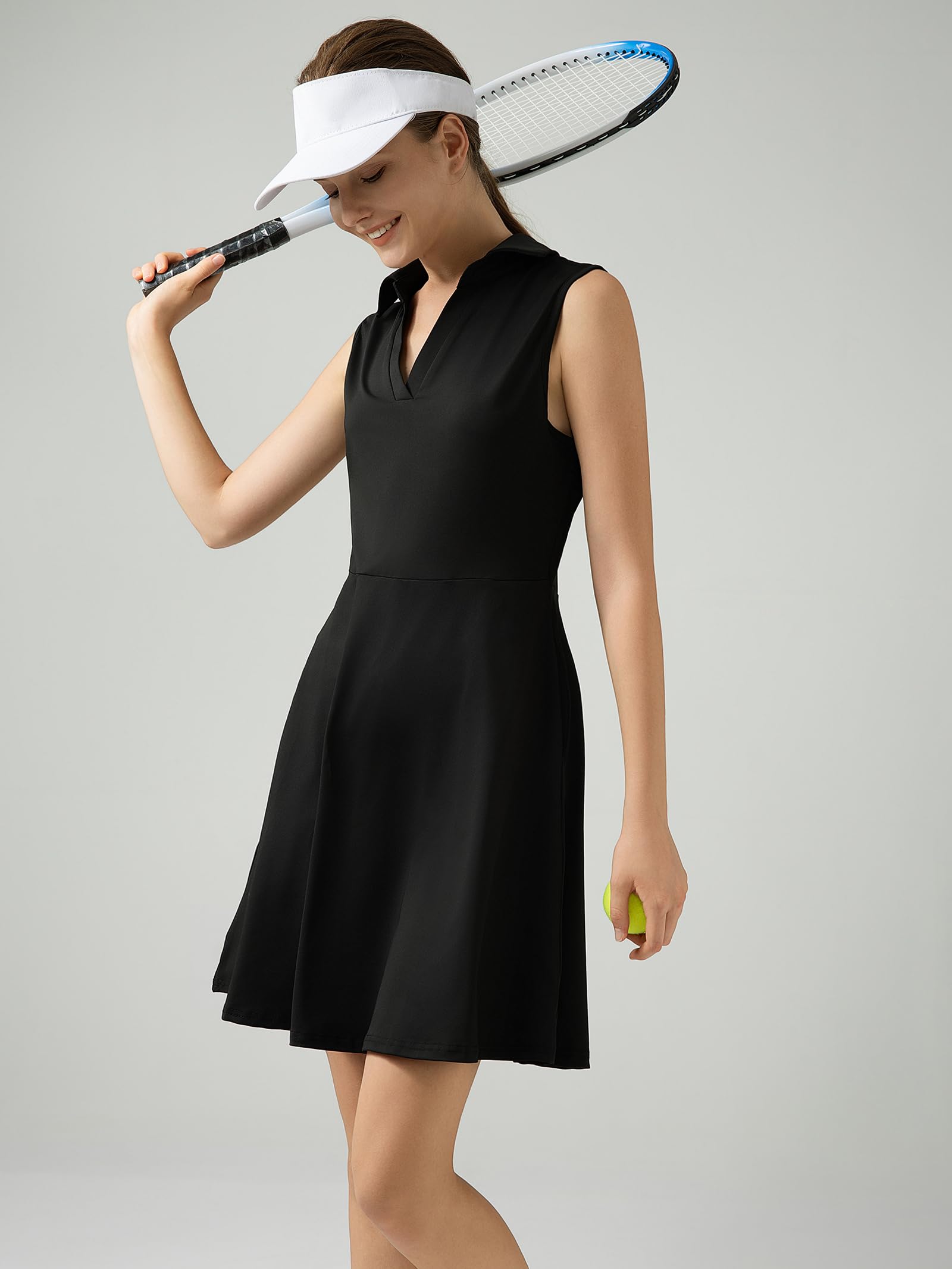 Women's Athletic Dress for Golf & Tennis - Sleeveless Workout Dress with Built-in Shorts - Perfect for Sports, Gym & Outdoor Activities