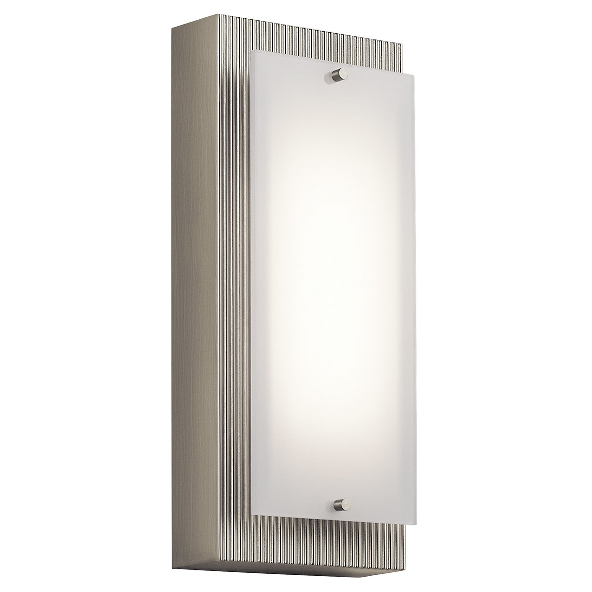 Kichler Vego 12 Inch LED Wall Sconce Light Fixture - Brushed Nickel Finish with White Glass Shade - Perfect for Bedroom, Hallway, and Entryway Lighting