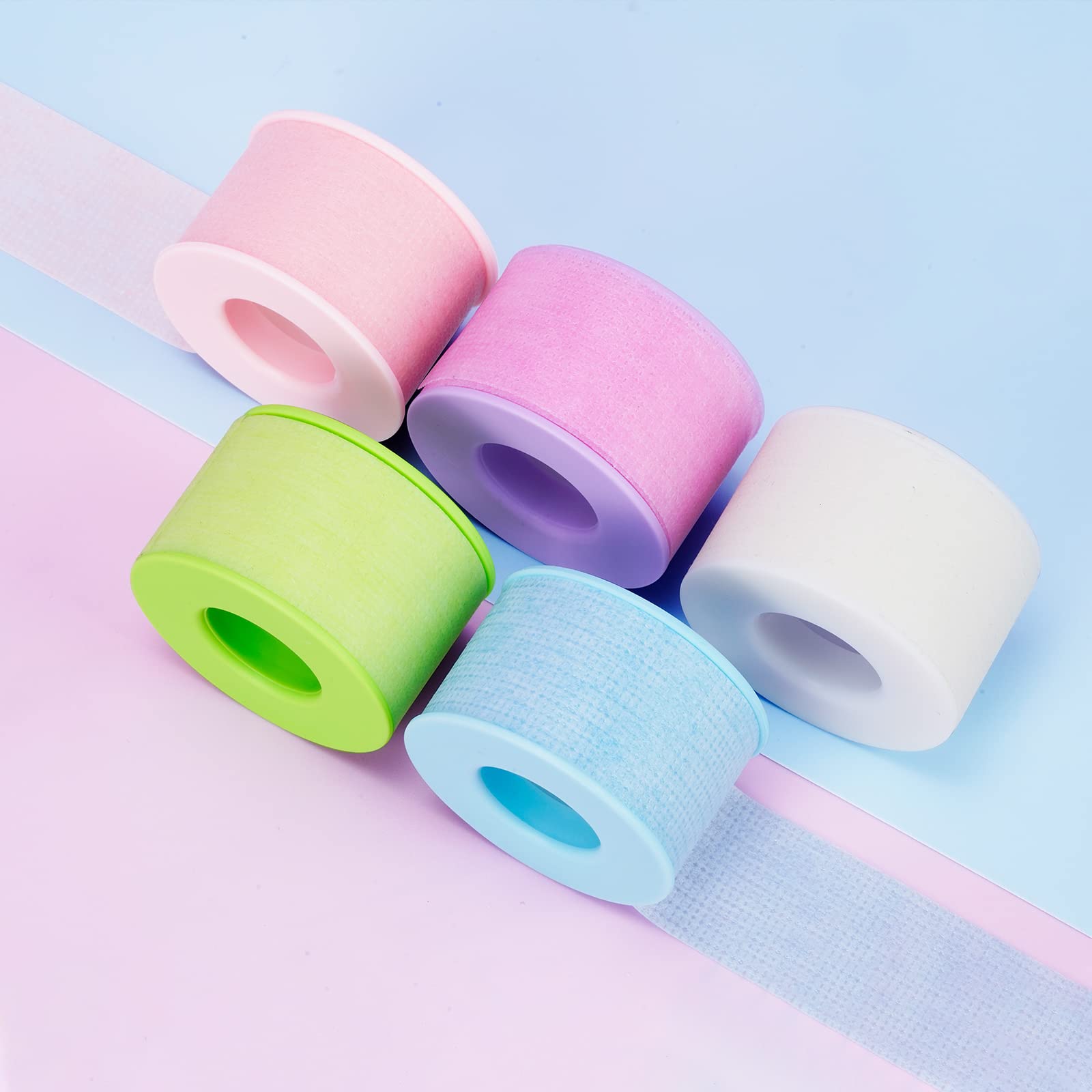QUEWEL Pink Eyelash Extension Tape - Breathable Flexible Lash Tape for Sensitive Skin | Professional Eyelash Extension Tool for Salon & Home Use