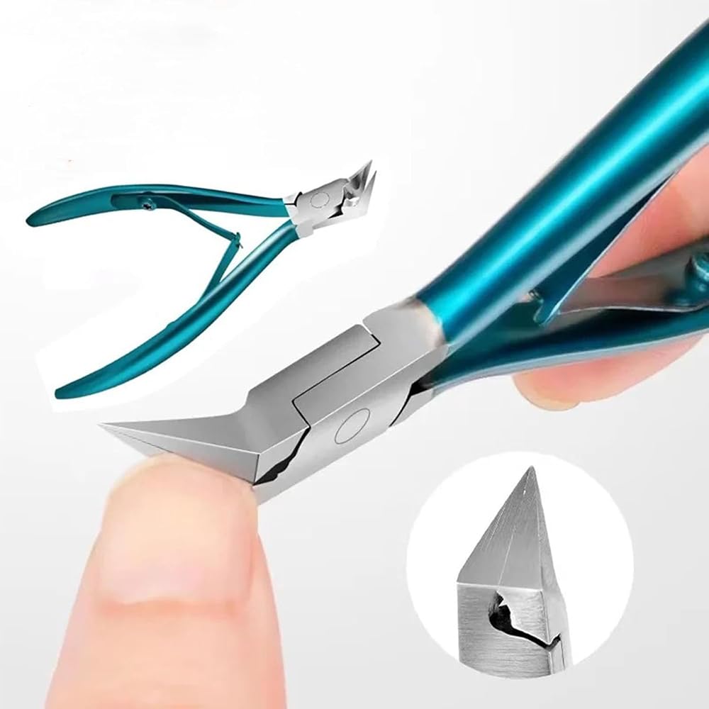 Outfany EasyClip Stainless Steel Long Handle Toenail Clippers - Professional Ingrown & Thick Nail Trimmer for Seniors & Diabetics - Durable Black Toe Nail Cutter for Easy Grip & Precise Cutting (Home, Travel & Pedicure Use)